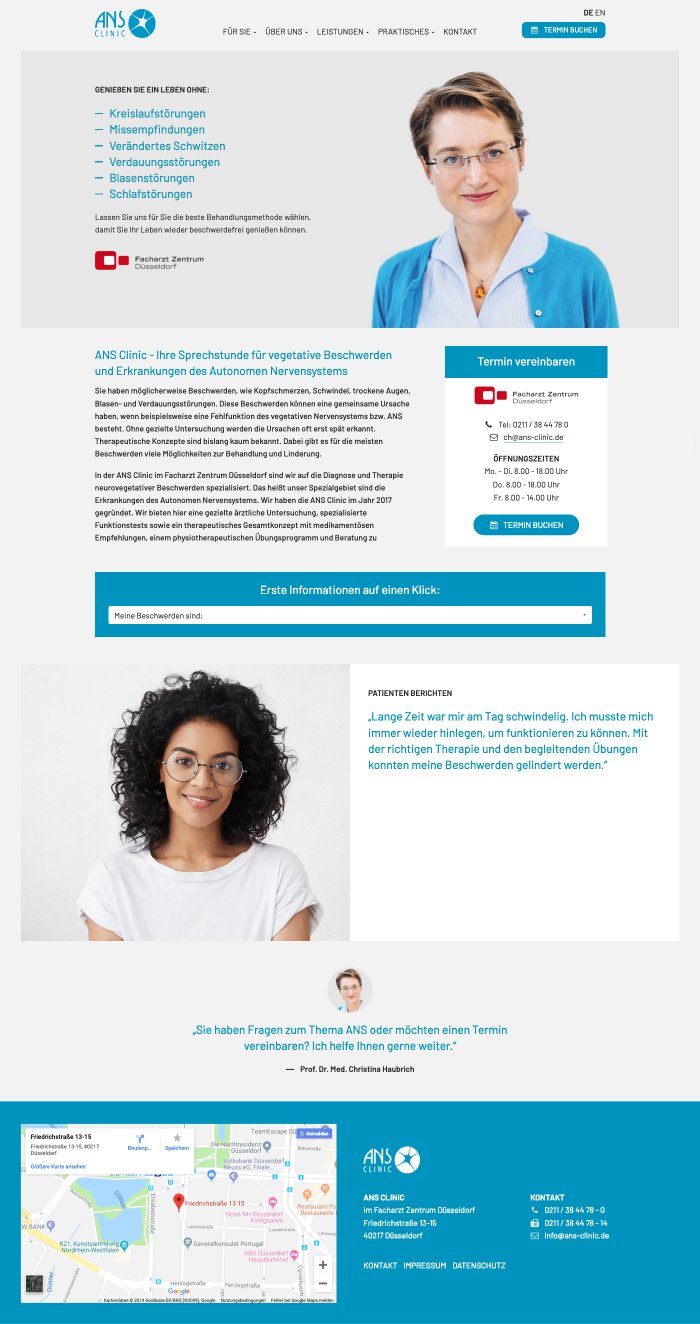 Webdesign ANS Clinic - Desktop