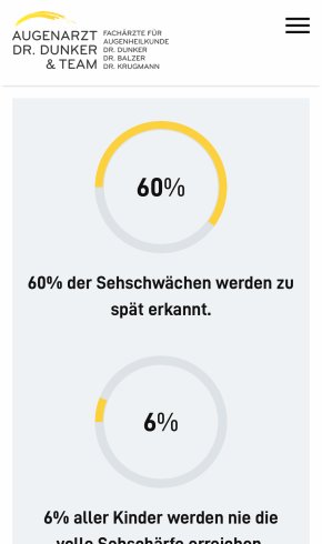 Webdesign Referenz: Augenarzt Dr. Dunker & Team - Mobile Screenshot