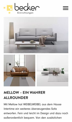Webdesign Referenz: Becker Einrichtungen - Mobile Screenshot