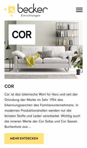 Webdesign Referenz: Becker Einrichtungen - Mobile Screenshot