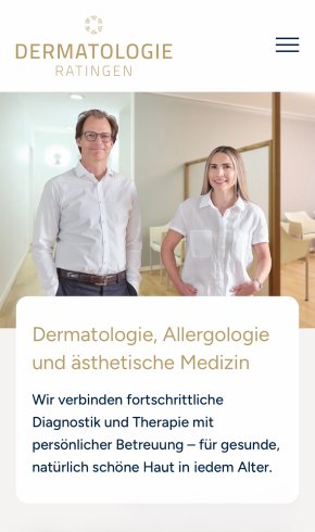 Webdesign Referenz: Dermatologie Ratingen - Mobile Screenshot