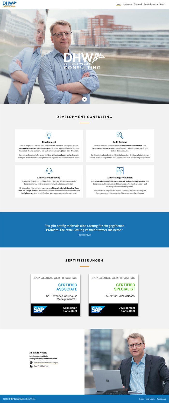 Webdesign Desktop: DHW Consulting Düsseldorf
