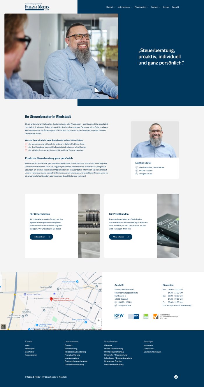 Webdesign Referenz: Fabian & Molter GmbH - Desktop Screenshot