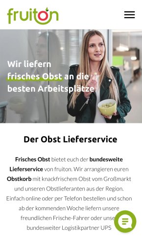 Webdesign Referenz: Fruiton GmbH - Mobile Screenshot