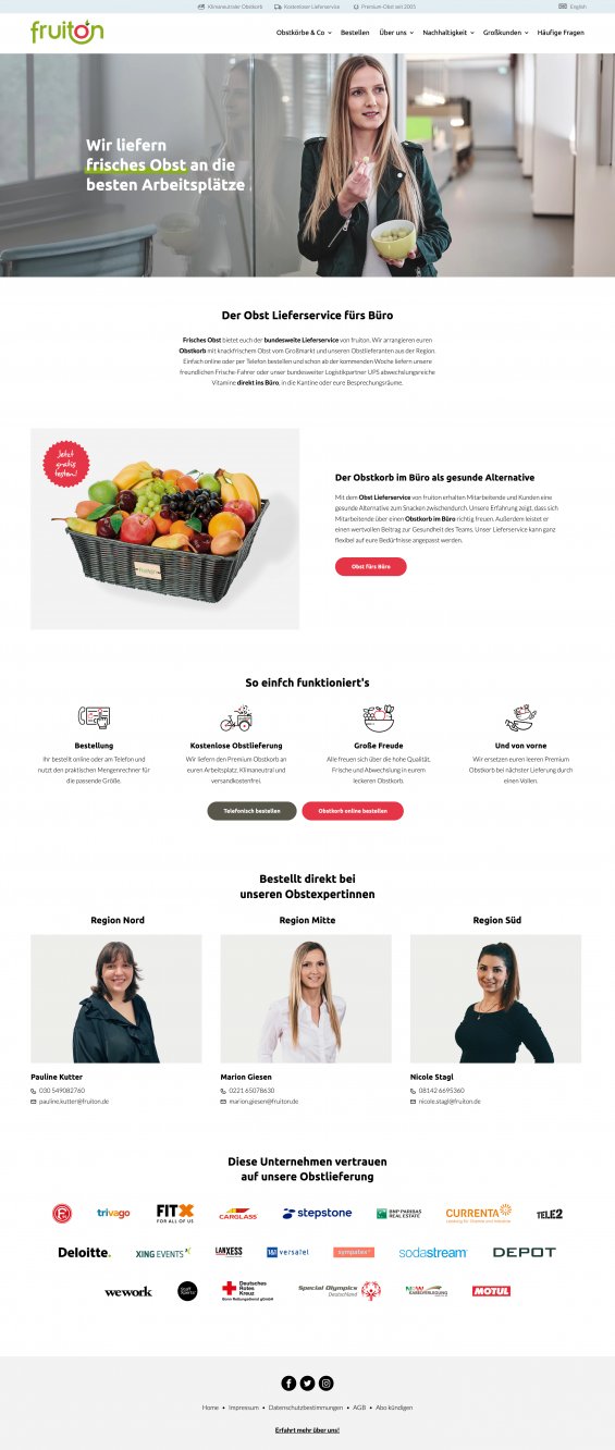 Webdesign Referenz: Fruiton GmbH - Desktop Screenshot