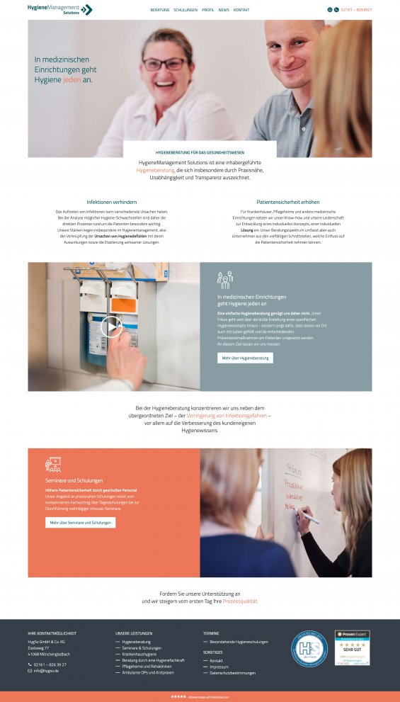 Webdesign Referenz: HygSo GmbH & Co. KG - Desktop Screenshot