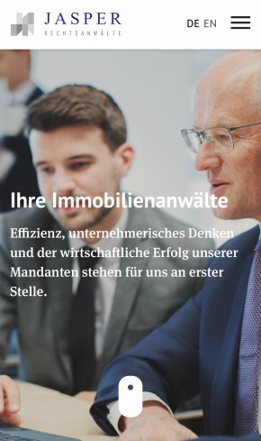 Webdesign Referenz: Jasper Rechtsanwälte - Mobile Screenshot