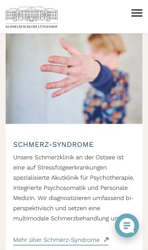 Webdesign Referenz: Klinikum Schloss Lütgenhof - Mobile Screenshot