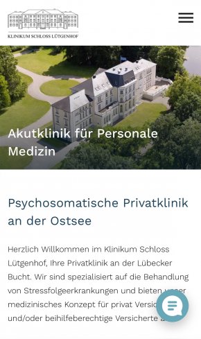 Webdesign Referenz: Klinikum Schloss Lütgenhof - Mobile Screenshot