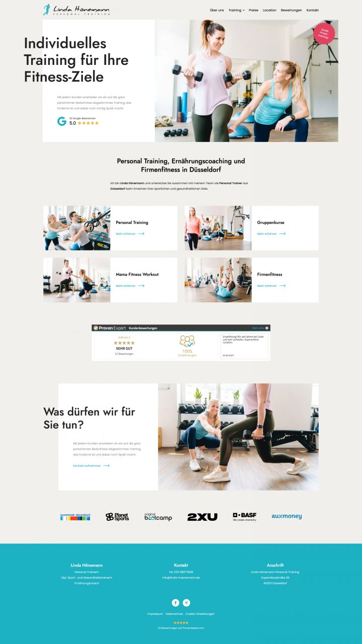 Webdesign Referenz: Linda Hönemann - Desktop Screenshot