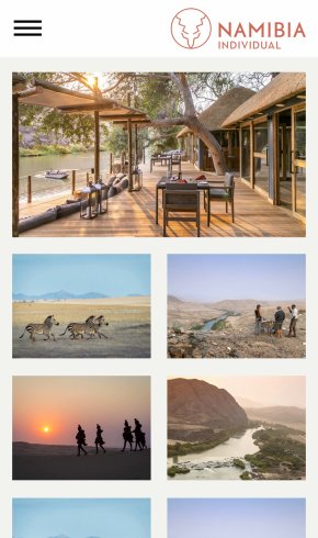 Webdesign Referenz: Namibia Individual - Mobile Screenshot