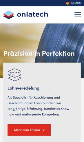 Webdesign Referenz: Onlatech GmbH & Co. KG - Mobile Screenshot