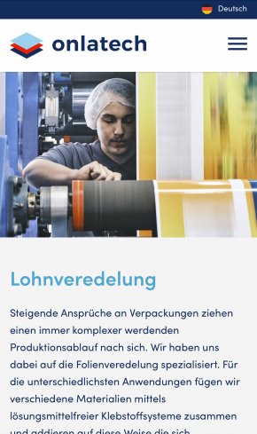 Webdesign Referenz: Onlatech GmbH & Co. KG - Mobile Screenshot