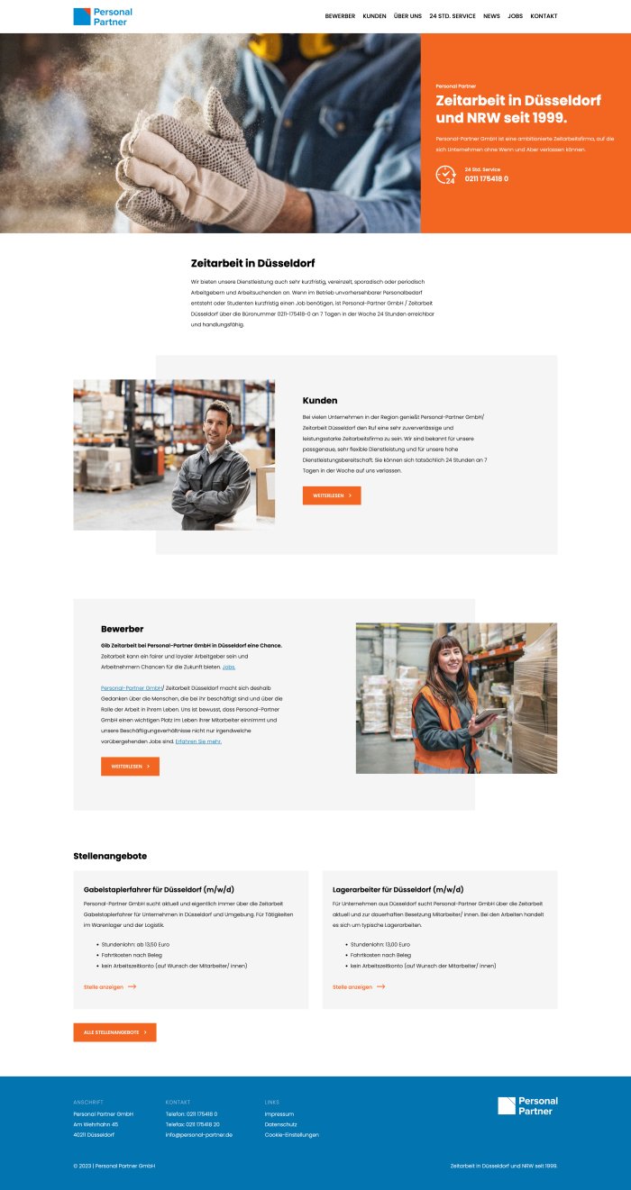 Webdesign Referenz: Personal Partner - Desktop Screenshot