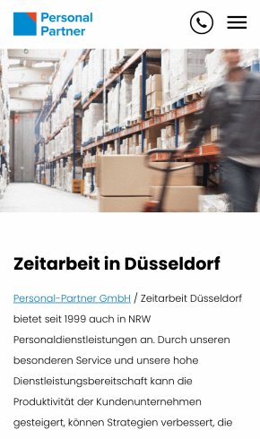 Webdesign Referenz: Personal Partner - Mobile Screenshot