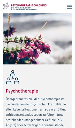 Webdesign Referenz: Psychotherapie Coaching - Mobile Screenshot