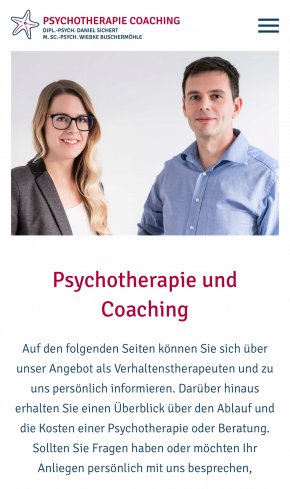 Webdesign Referenz: Psychotherapie Coaching - Mobile Screenshot