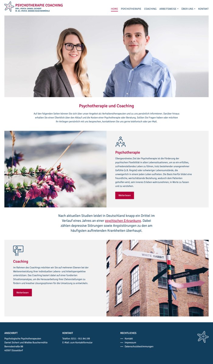 Webdesign Referenz: Psychotherapie Coaching - Desktop Screenshot