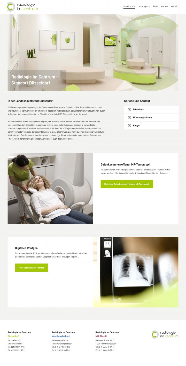 Webdesign Referenz: Radiologie im Centrum - Desktop Screenshot