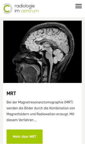 Webdesign Referenz: Radiologie im Centrum - Mobile Screenshot