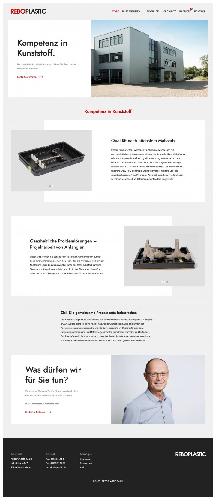 Webdesign Referenz: Reboplastic GmbH - Desktop Screenshot