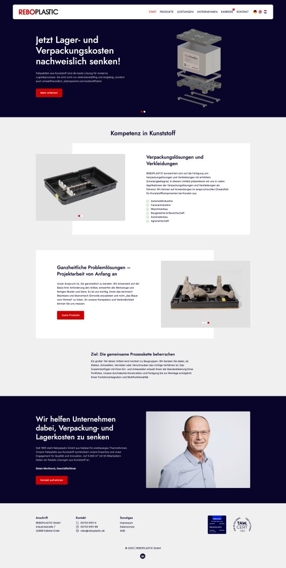 Webdesign Referenz: Reboplastic GmbH - Desktop Screenshot