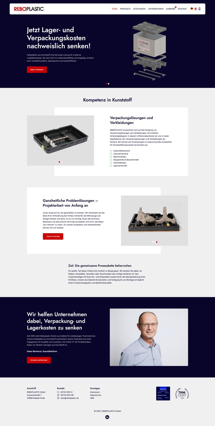 Webdesign Referenz: Reboplastic GmbH - Desktop Screenshot