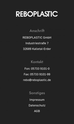 Webdesign Referenz: Reboplastic GmbH - Mobile Screenshot