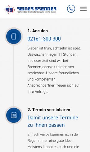 Webdesign Referenz: Reiner Brenner - Mobile Screenshot