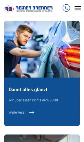 Webdesign Referenz: Reiner Brenner - Mobile Screenshot