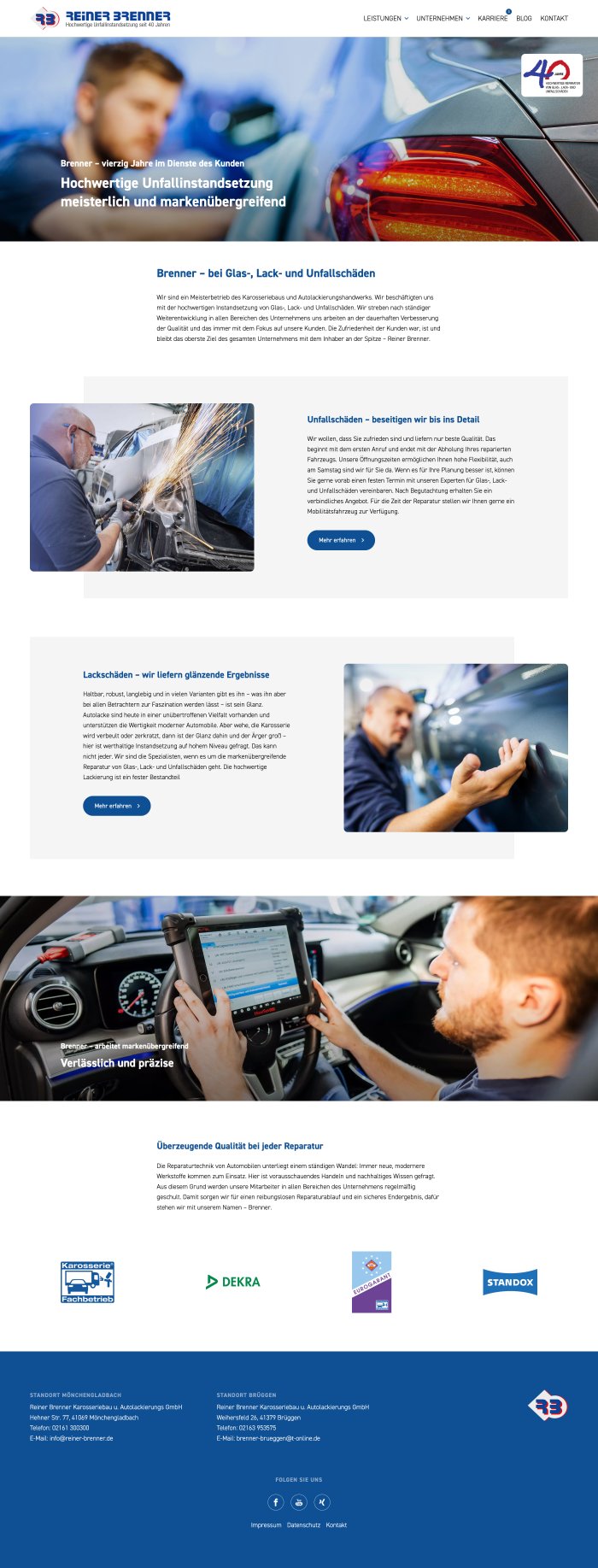 Webdesign Referenz: Reiner Brenner - Desktop Screenshot
