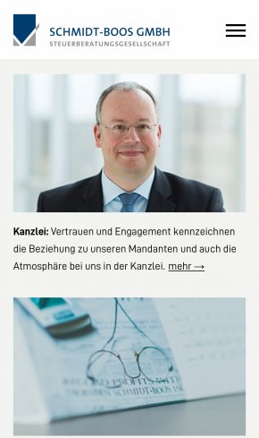 Webdesign Referenz: Schmidt Boos GmbH - Mobile Screenshot