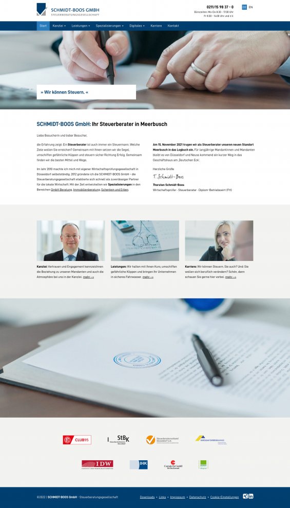 Webdesign Referenz: Schmidt Boos GmbH - Desktop Screenshot
