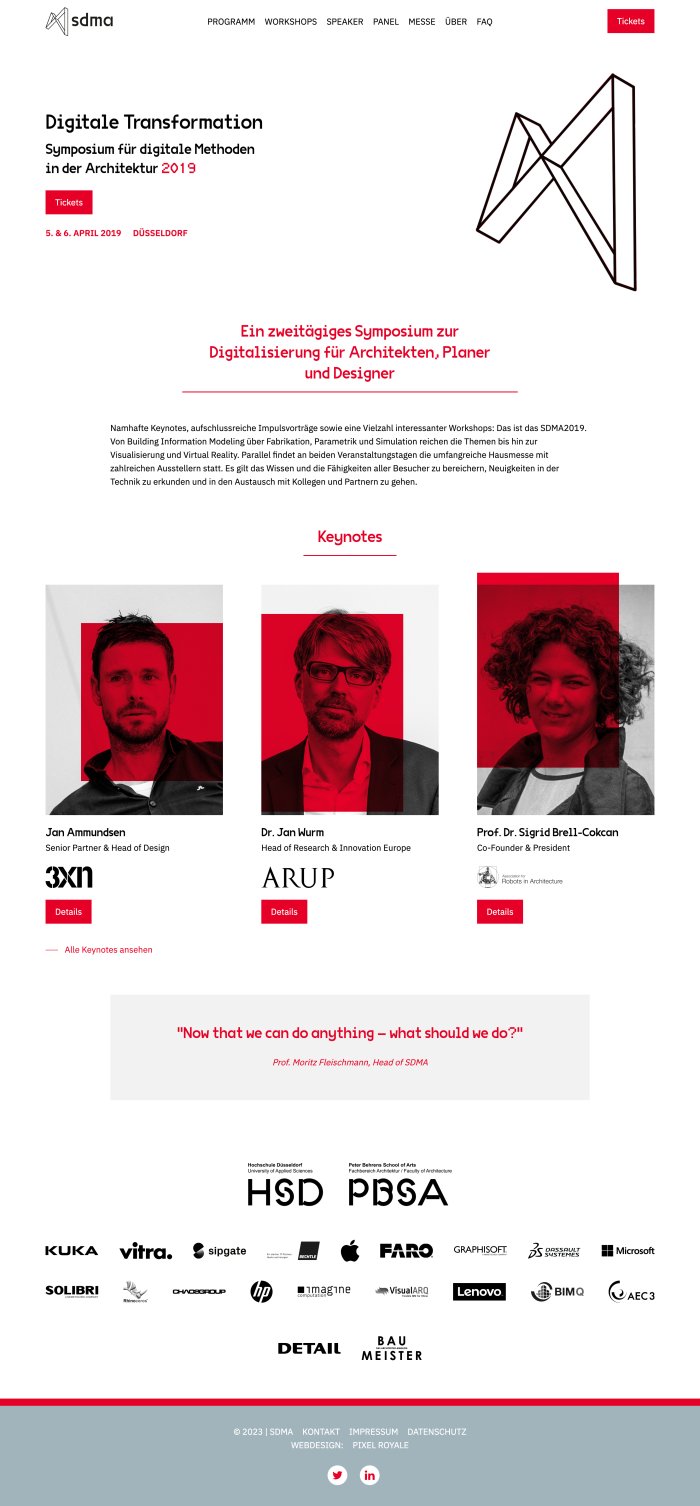 Webdesign Referenz: SDMA - Desktop Screenshot