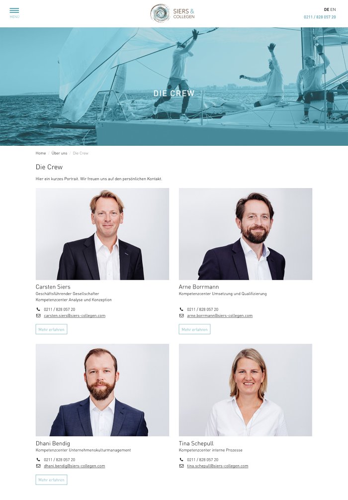 Webdesign Referenz: Siers & Collegen - Desktop Screenshot
