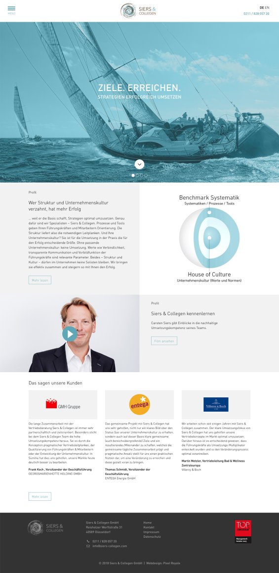 Webdesign Referenz: Siers & Collegen - Desktop Screenshot
