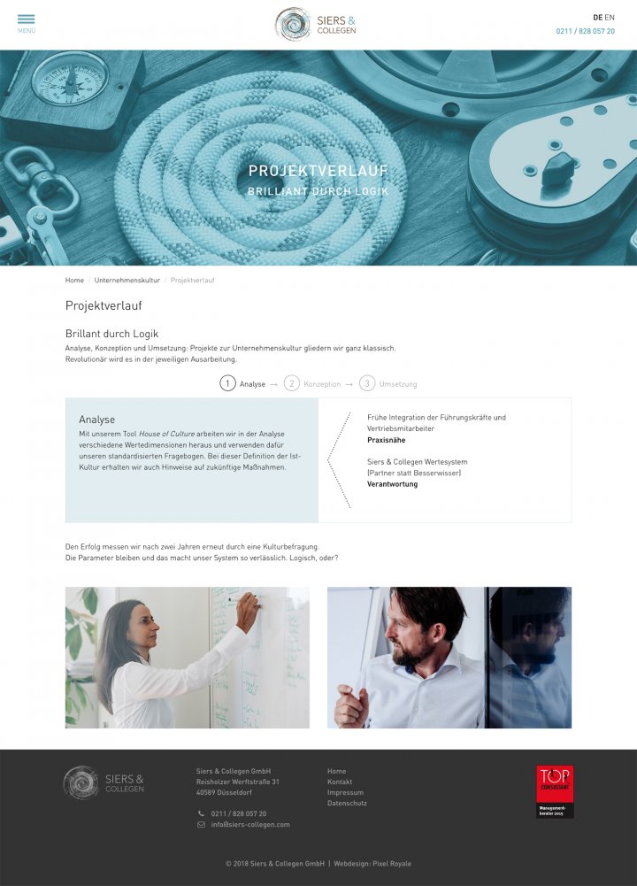 Webdesign Referenz: Siers & Collegen - Desktop Screenshot