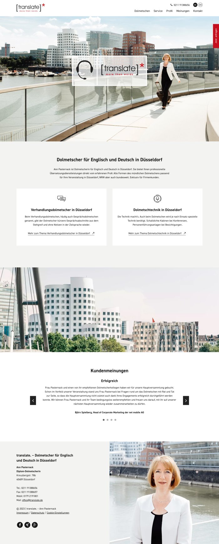 Webdesign Referenz: Translate - Desktop Screenshot