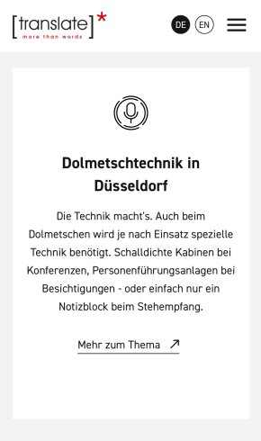 Webdesign Referenz: Translate - Mobile Screenshot