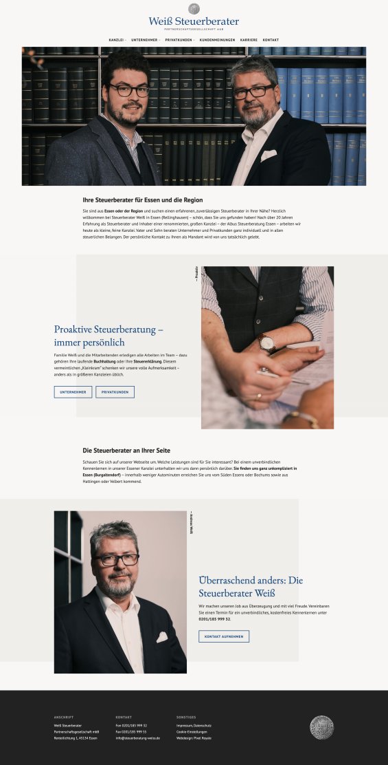 Webdesign Referenz: Weiß Steuerberater - Desktop Screenshot