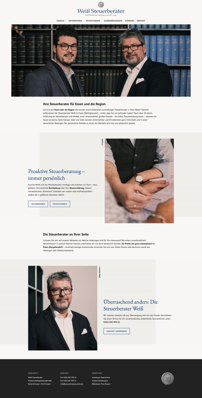 Webdesign Referenz: Weiß Steuerberater - Desktop Screenshot